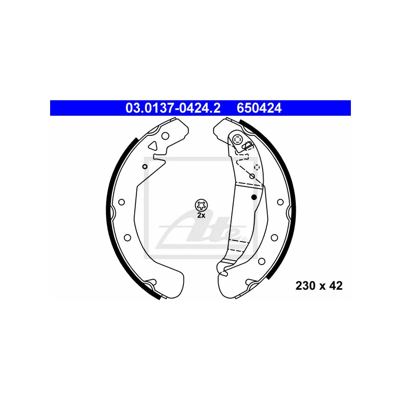 Jeu de mâchoires de frein ATE 03.0137-0424.2