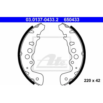 Jeu de mâchoires de frein ATE 03.0137-0433.2