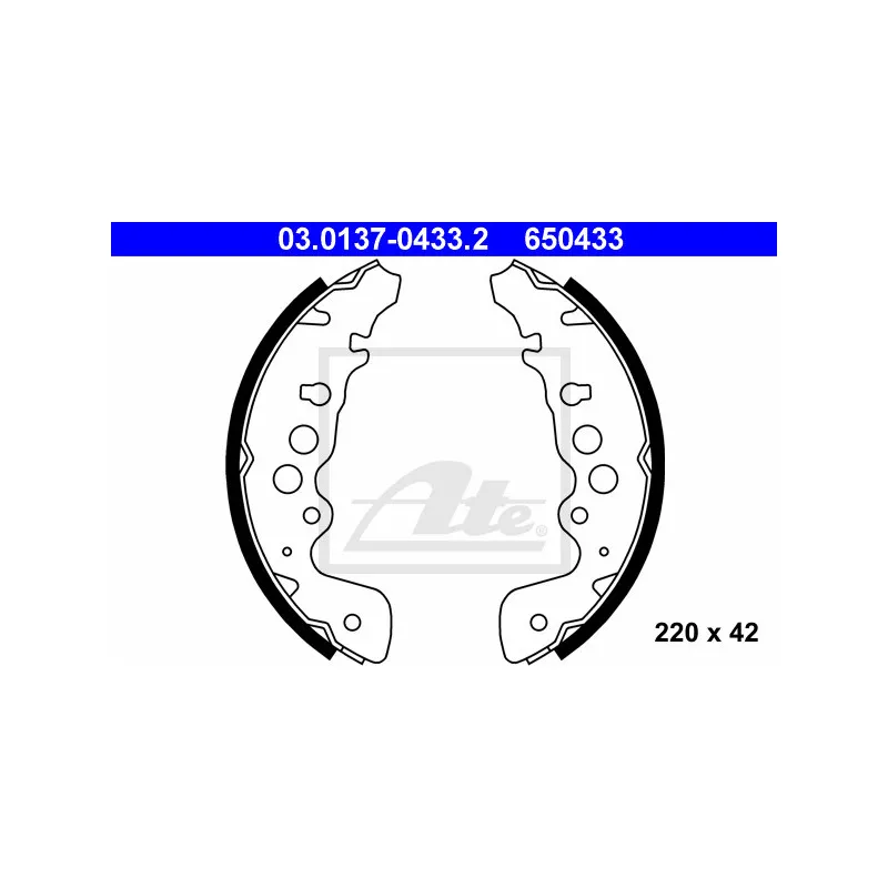 Jeu de mâchoires de frein ATE 03.0137-0433.2