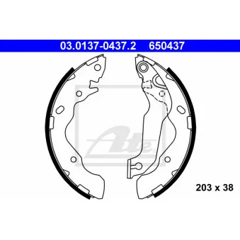 Jeu de mâchoires de frein ATE 03.0137-0437.2
