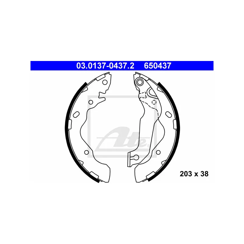 Jeu de mâchoires de frein ATE 03.0137-0437.2