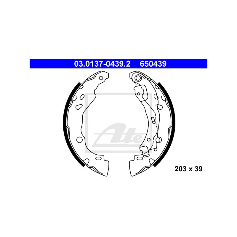 Jeu de mâchoires de frein ATE 03.0137-0439.2