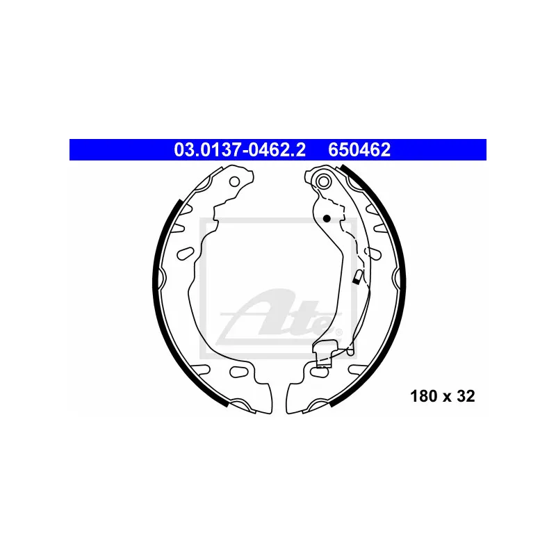 Jeu de mâchoires de frein ATE 03.0137-0462.2