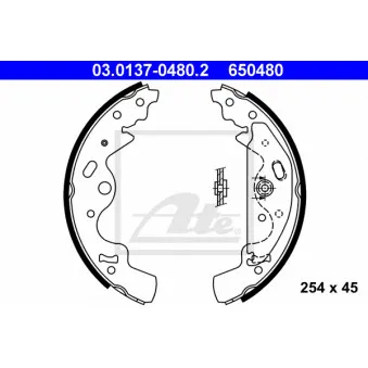 Jeu de mâchoires de frein ATE 03.0137-0480.2