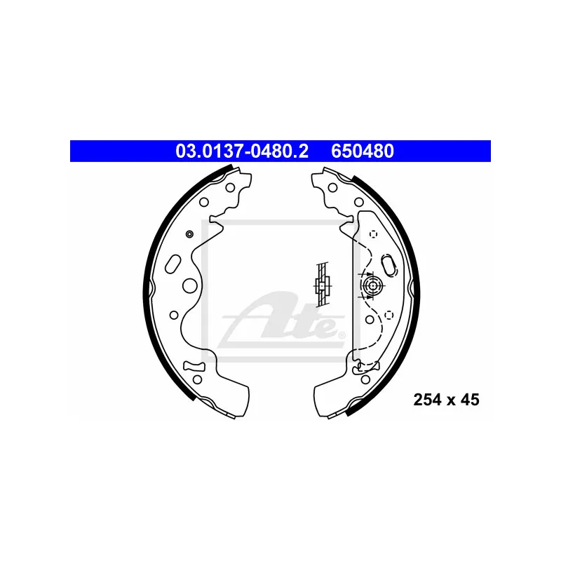 Jeu de mâchoires de frein ATE 03.0137-0480.2
