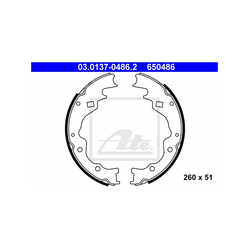 Jeu de mâchoires de frein ATE 03.0137-0486.2