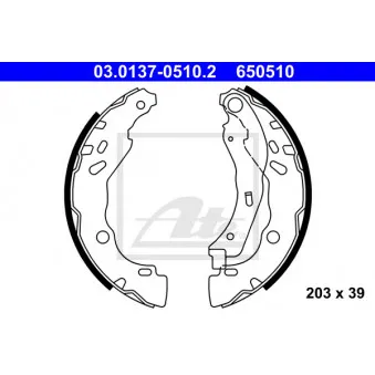 Jeu de mâchoires de frein ATE 03.0137-0510.2