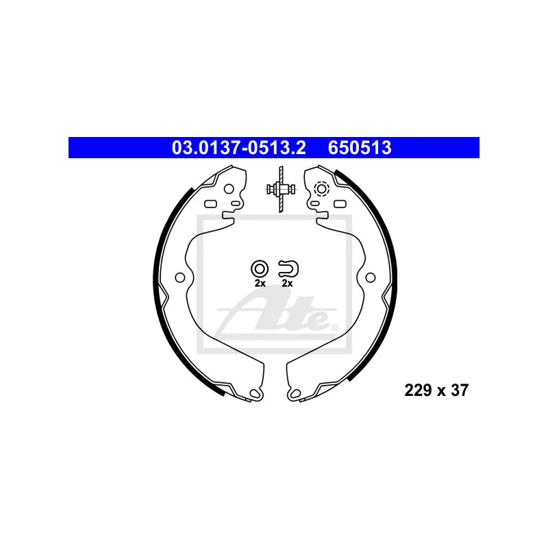 Jeu de mâchoires de frein ATE 03.0137-0513.2