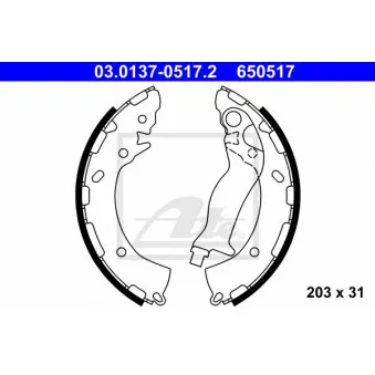 Jeu de mâchoires de frein ATE 03.0137-0517.2