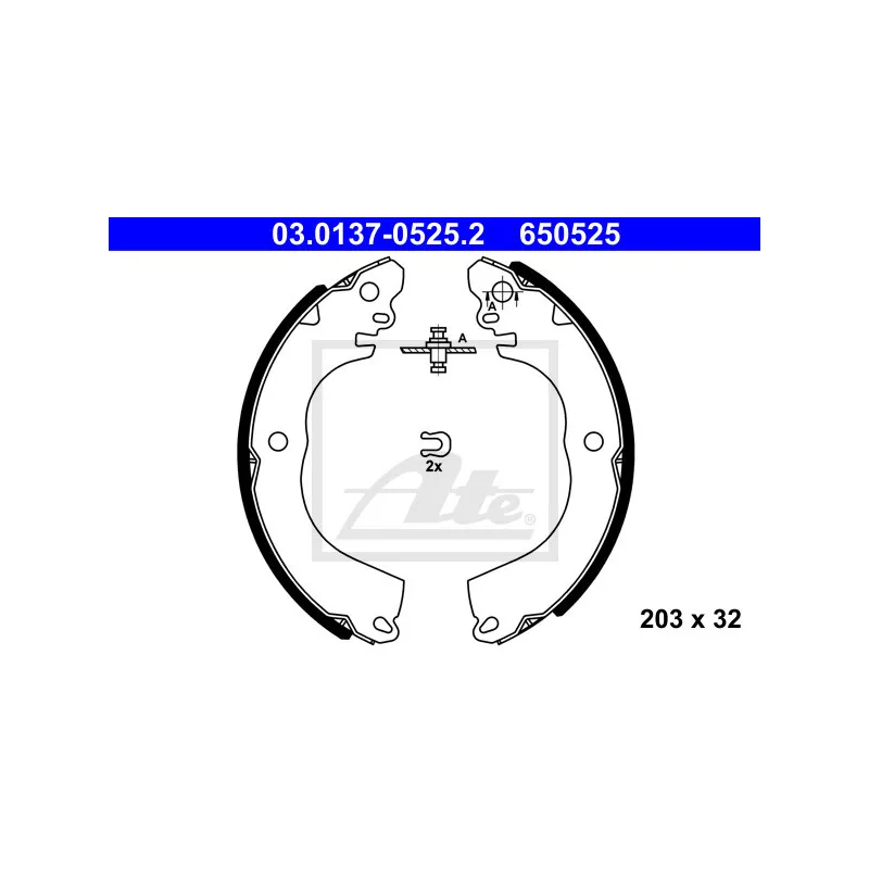 Jeu de mâchoires de frein ATE 03.0137-0525.2