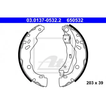 Jeu de mâchoires de frein ATE 03.0137-0532.2