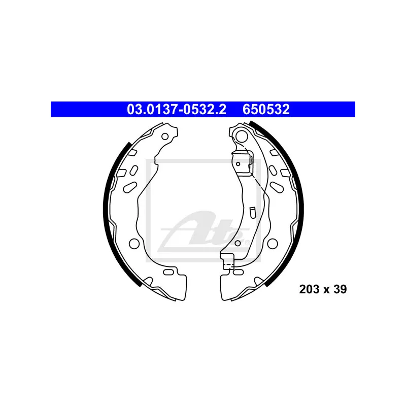 Jeu de mâchoires de frein ATE 03.0137-0532.2
