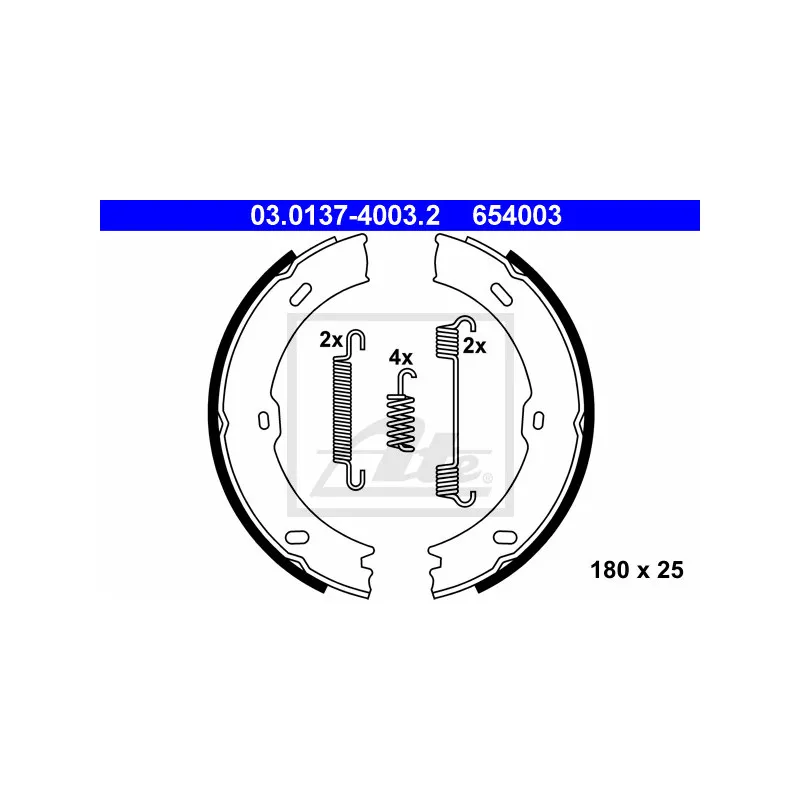 Jeu de mâchoires de frein, frein de stationnement ATE 03.0137-4003.2