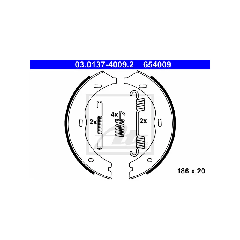 Jeu de mâchoires de frein, frein de stationnement ATE 03.0137-4009.2