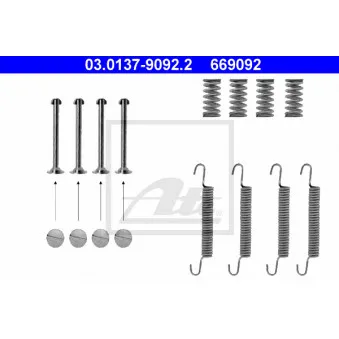 Kit d'accessoires, mâchoires de frein de stationnement ATE 03.0137-9092.2