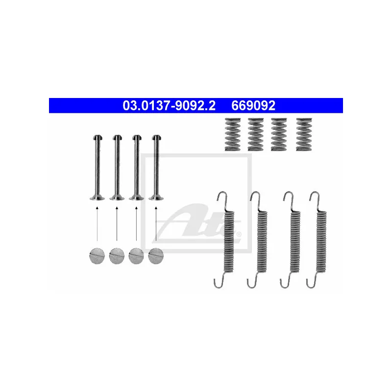 Kit d'accessoires, mâchoires de frein de stationnement ATE 03.0137-9092.2