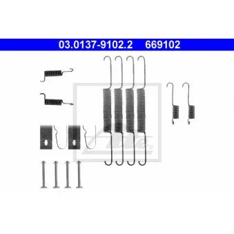 Kit d'accessoires, mâchoire de frein ATE 03.0137-9102.2
