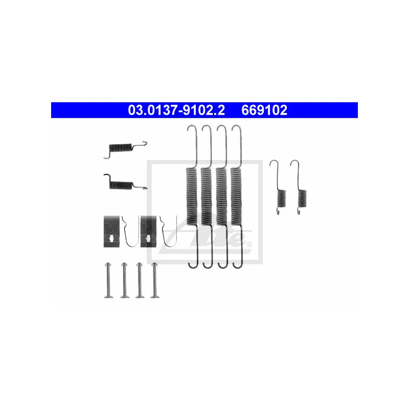 Kit d'accessoires, mâchoire de frein ATE 03.0137-9102.2