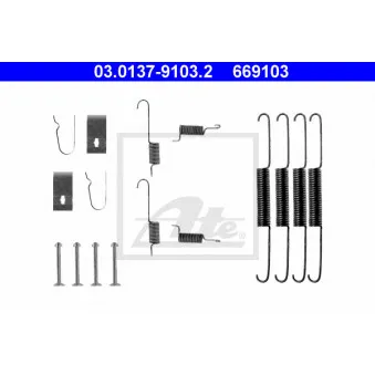 Kit d'accessoires, mâchoire de frein ATE 03.0137-9103.2