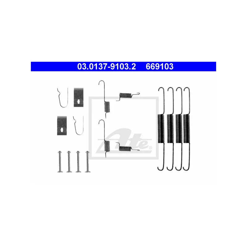 Kit d'accessoires, mâchoire de frein ATE 03.0137-9103.2