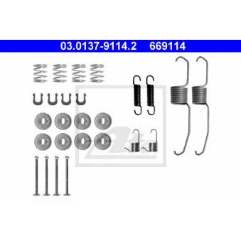 Kit d'accessoires, mâchoire de frein ATE 03.0137-9114.2