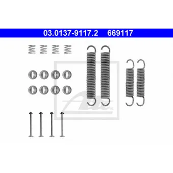 Kit d'accessoires, mâchoire de frein ATE 03.0137-9117.2