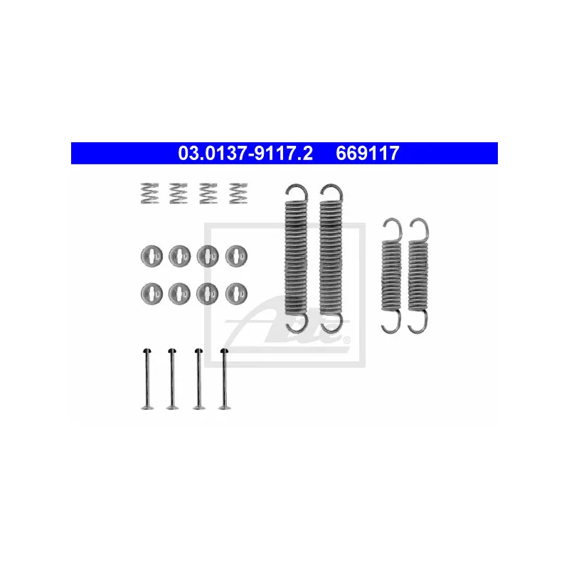 Kit d'accessoires, mâchoire de frein ATE 03.0137-9117.2