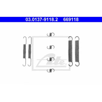 Kit d'accessoires, mâchoire de frein ATE 03.0137-9118.2