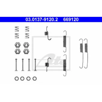 Kit d'accessoires, mâchoire de frein ATE 03.0137-9120.2