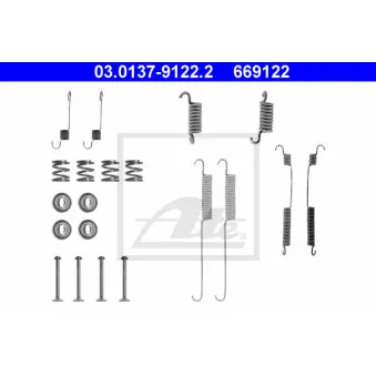Kit d'accessoires, mâchoire de frein ATE 03.0137-9122.2
