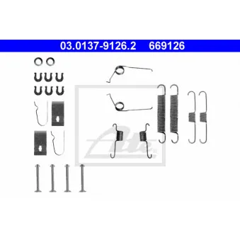 Kit d'accessoires, mâchoire de frein ATE 03.0137-9126.2
