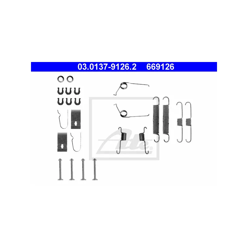 Kit d'accessoires, mâchoire de frein ATE 03.0137-9126.2