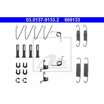 Kit d'accessoires, mâchoire de frein ATE 03.0137-9133.2