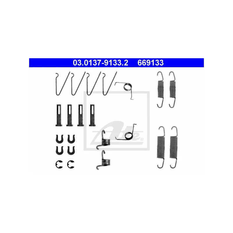 Kit d'accessoires, mâchoire de frein ATE 03.0137-9133.2