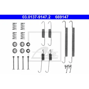Kit d'accessoires, mâchoire de frein ATE 03.0137-9147.2