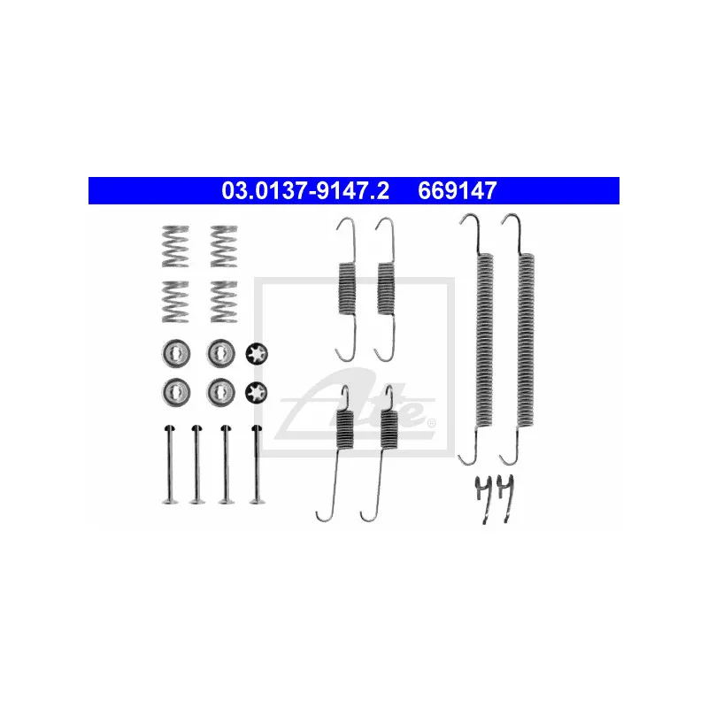 Kit d'accessoires, mâchoire de frein ATE 03.0137-9147.2