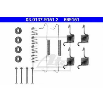 Kit d'accessoires, mâchoire de frein ATE 03.0137-9151.2