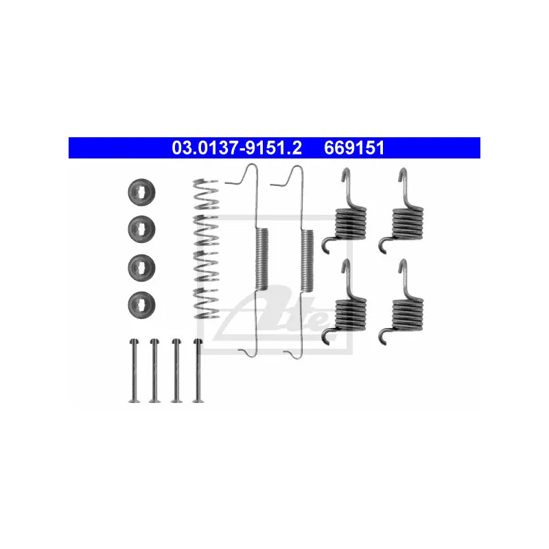 Kit d'accessoires, mâchoire de frein ATE 03.0137-9151.2