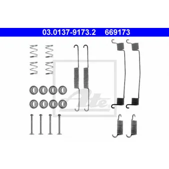 Kit d'accessoires, mâchoire de frein ATE 03.0137-9173.2
