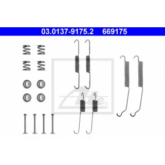 Kit d'accessoires, mâchoire de frein ATE 03.0137-9175.2