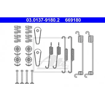 Kit d'accessoires, mâchoire de frein ATE 03.0137-9180.2