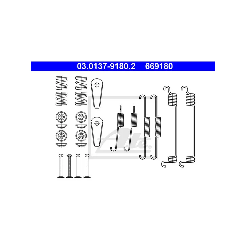 Kit d'accessoires, mâchoire de frein ATE 03.0137-9180.2