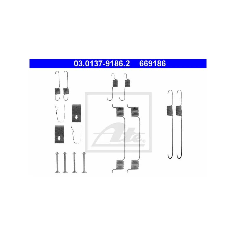 Kit d'accessoires, mâchoire de frein ATE 03.0137-9186.2
