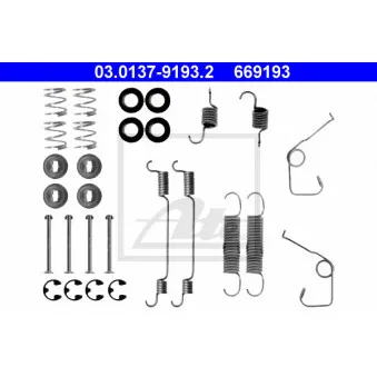 Kit d'accessoires, mâchoire de frein ATE 03.0137-9193.2