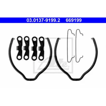 Kit d'accessoires, mâchoires de frein de stationnement ATE 03.0137-9199.2