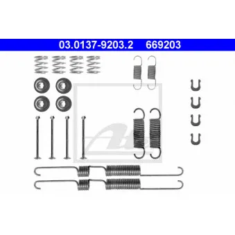 Kit d'accessoires, mâchoire de frein ATE 03.0137-9203.2