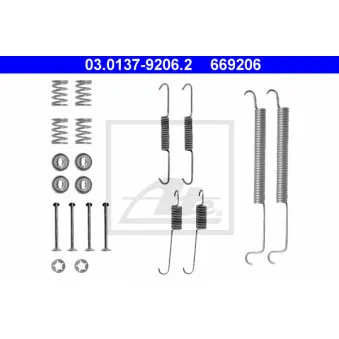 Kit d'accessoires, mâchoire de frein ATE 03.0137-9206.2