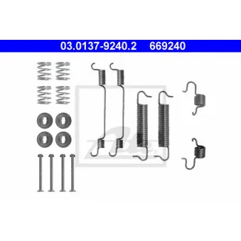 Kit d'accessoires, mâchoire de frein ATE 03.0137-9240.2