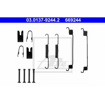 Kit d'accessoires, mâchoire de frein ATE 03.0137-9244.2