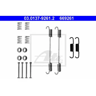 Kit d'accessoires, mâchoire de frein ATE 03.0137-9261.2
